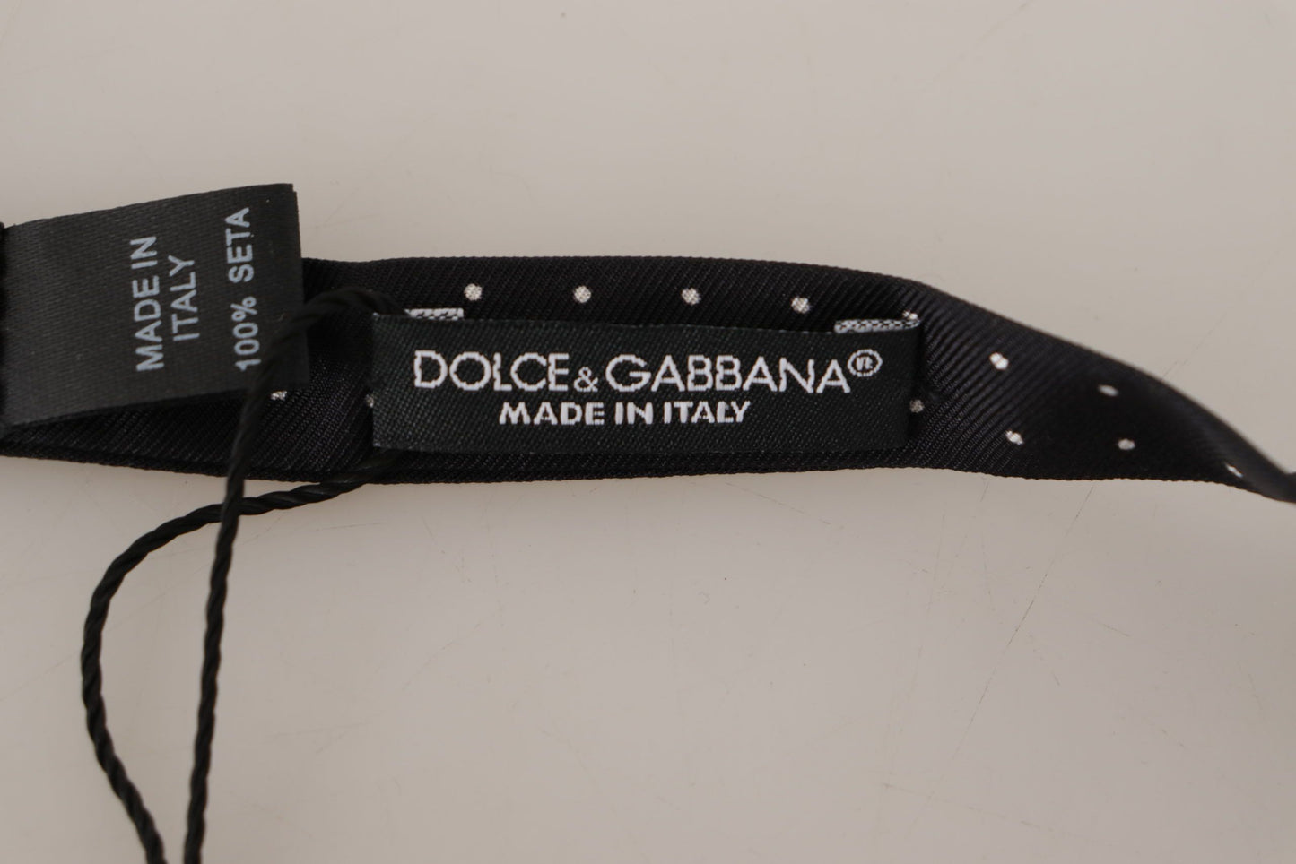 Dolce &amp; Gabbana Elegant sort polkaprikket silkesløjfe