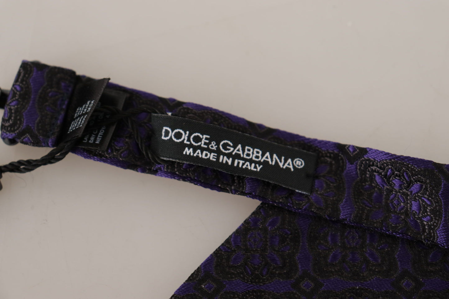 Dolce &amp; Gabbana Elegant blå geometrisk silkesløjfe