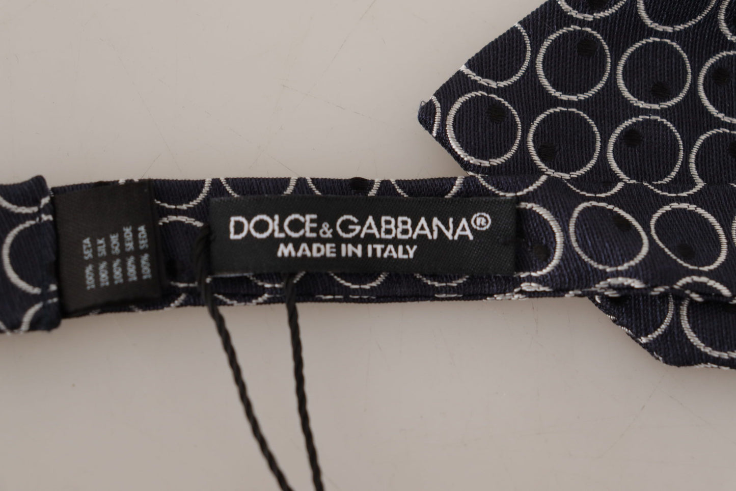 Dolce &amp; Gabbana Elegant sort og hvid silkesløjfe