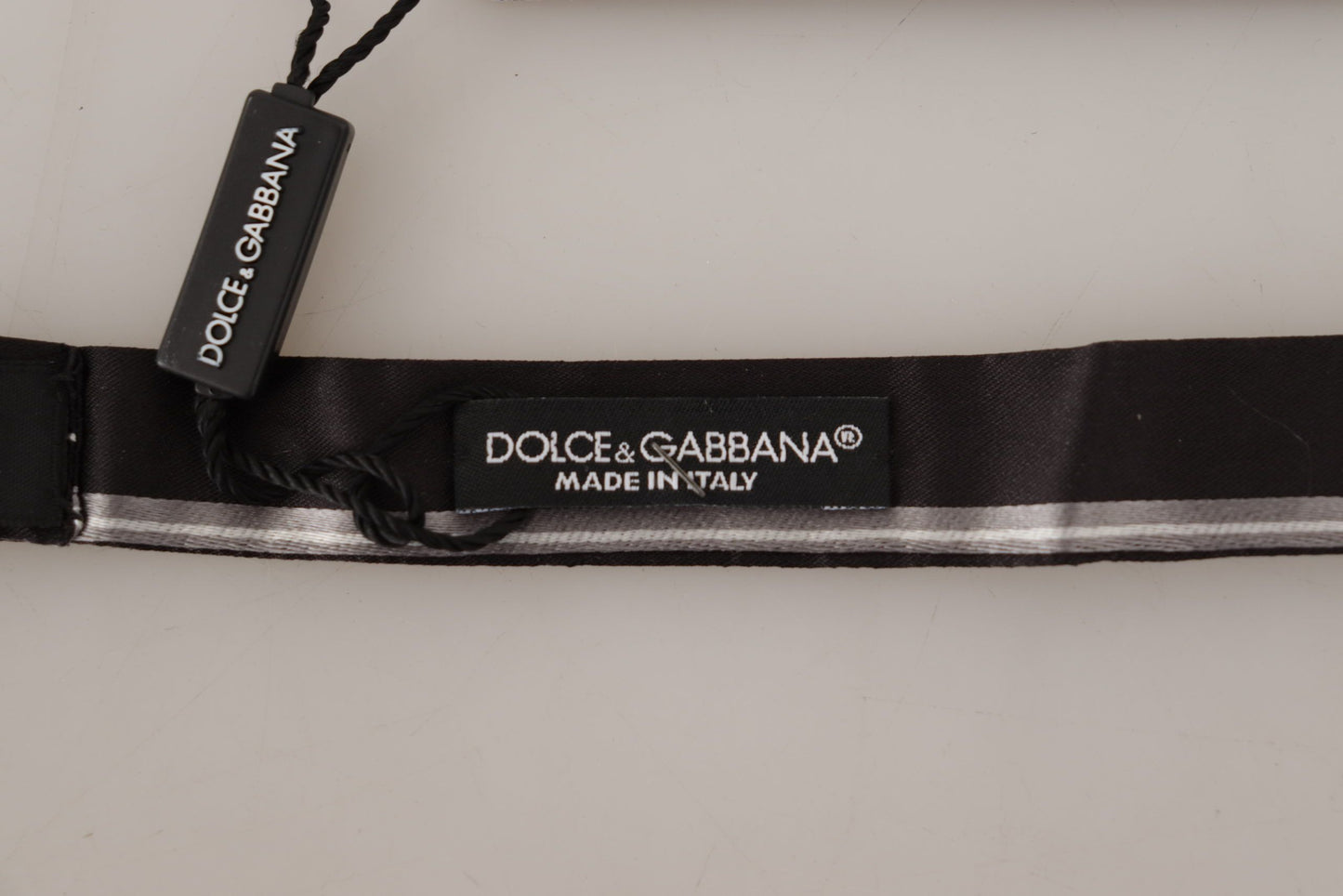 Dolce &amp; Gabbana Elegant silkesløjfe i sort og grå