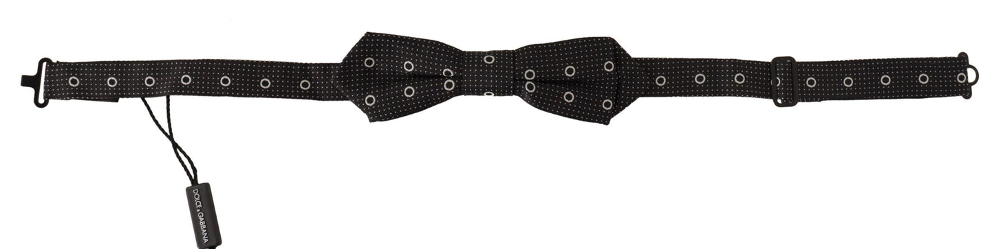 Dolce &amp; Gabbana Polka Dot Silkesløjfe i sort og hvid