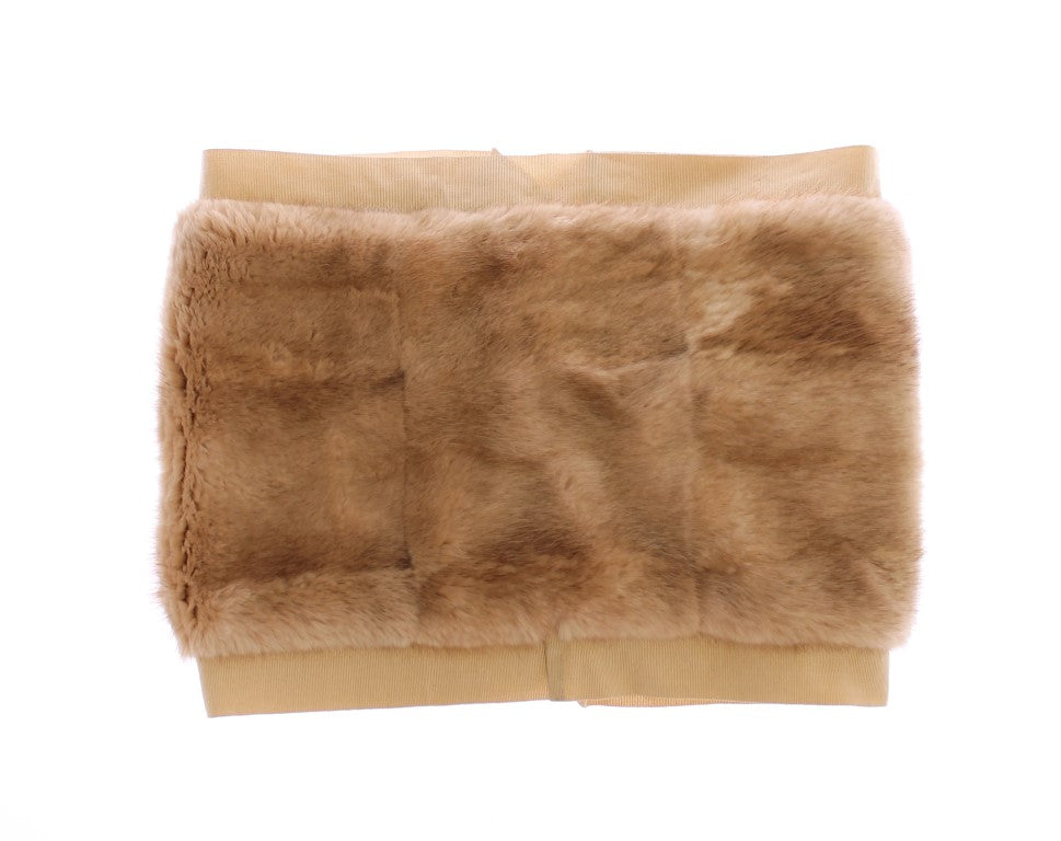 Dolce &amp; Gabbana Eksklusiv Beige MINK Pelstørklæde Wrap