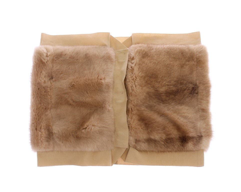 Dolce &amp; Gabbana Eksklusiv Beige MINK Pelstørklæde Wrap