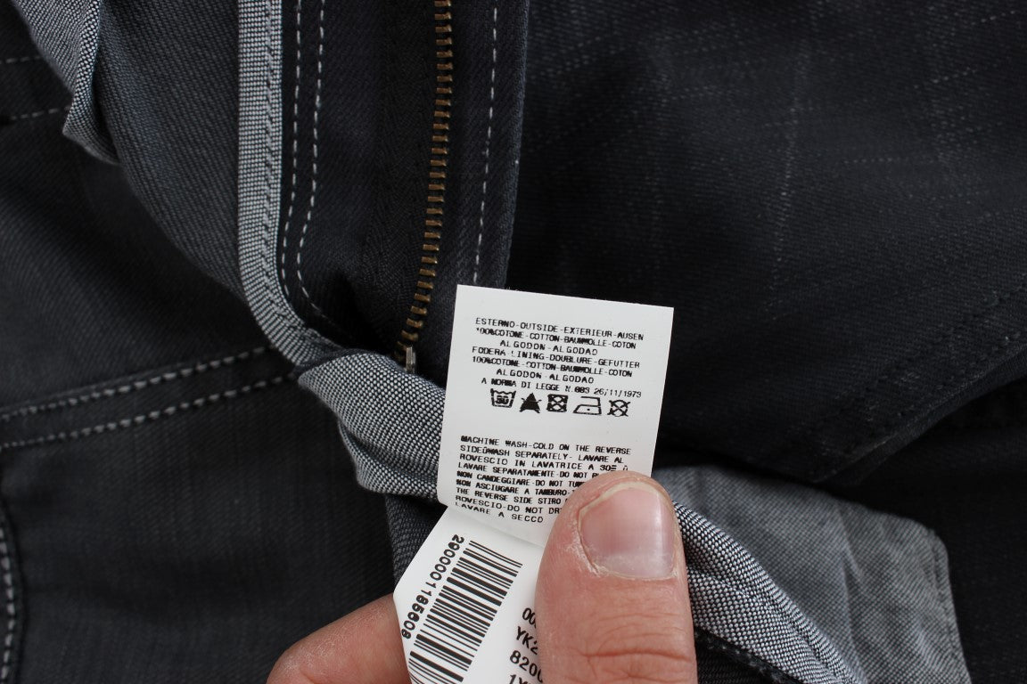 Acht Slanke grå Slim Fit italienske jeans til mænd