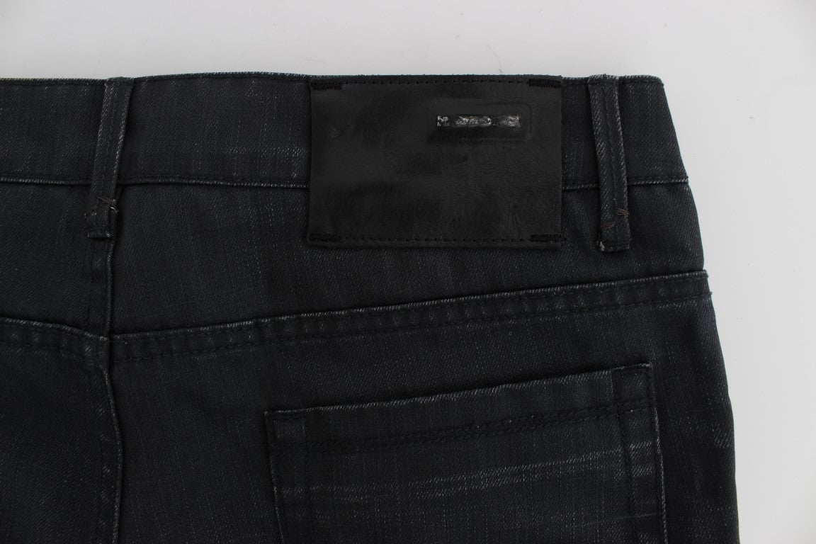 Acht Slanke grå Slim Fit italienske jeans til mænd