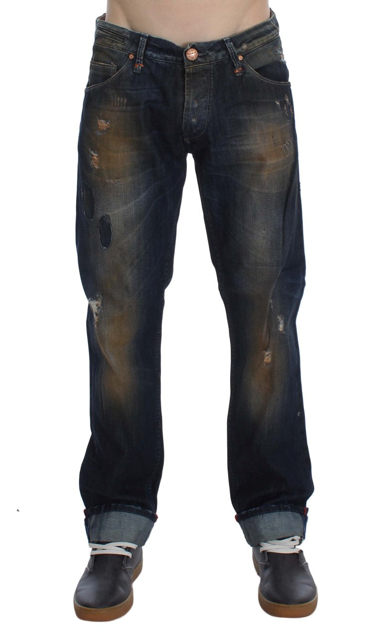 Acht Elegant Straight Fit denim jeans til mænd