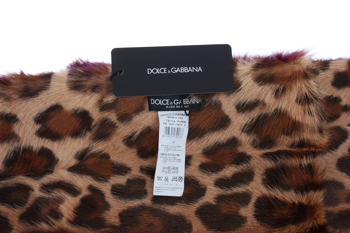 Dolce &amp; Gabbana Udsøgt leopardtrykt lammeskindstørklæde