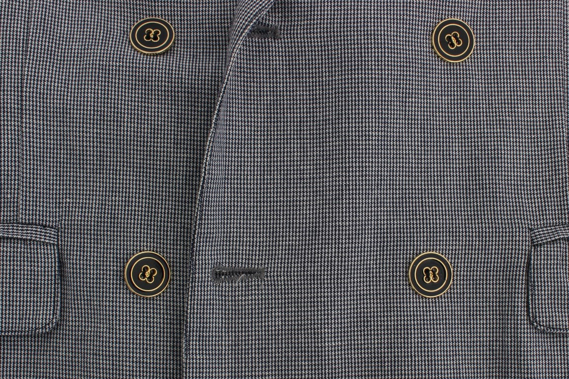 Master Coat elegant dobbeltradet blå blazer