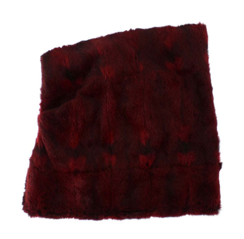 Dolce &amp; Gabbana Luksuriøs Bordeaux Fur Tørklæde med hætte