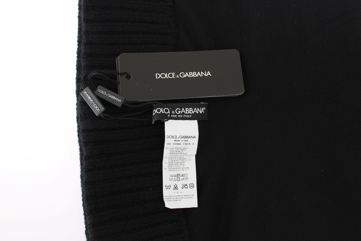 Dolce &amp; Gabbana Elegant sort pailletter med hættetørklæde