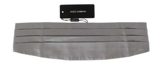 Dolce &amp; Gabbana Elegant Silver Silk Cummerbund