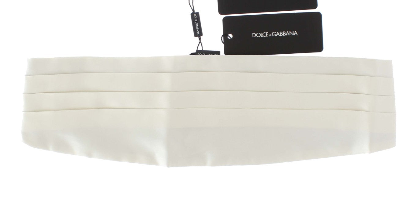 Dolce &amp; Gabbana Exclusive White Silk Cummerbund