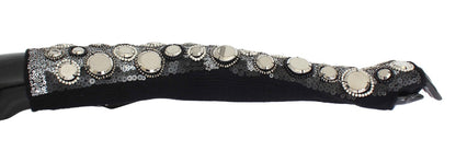 Dolce & Gabbana Sequin-Embellished Cashmere Fingerless Gloves