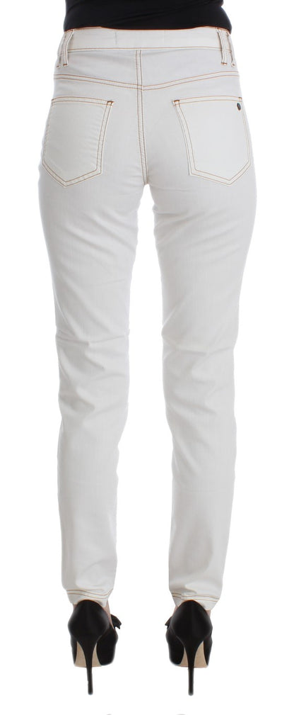 Cavalli Chic White Slim Fit Denim