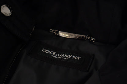Dolce &amp; Gabbana Elegant Sort Hættetrøje Parka Vinterjakke