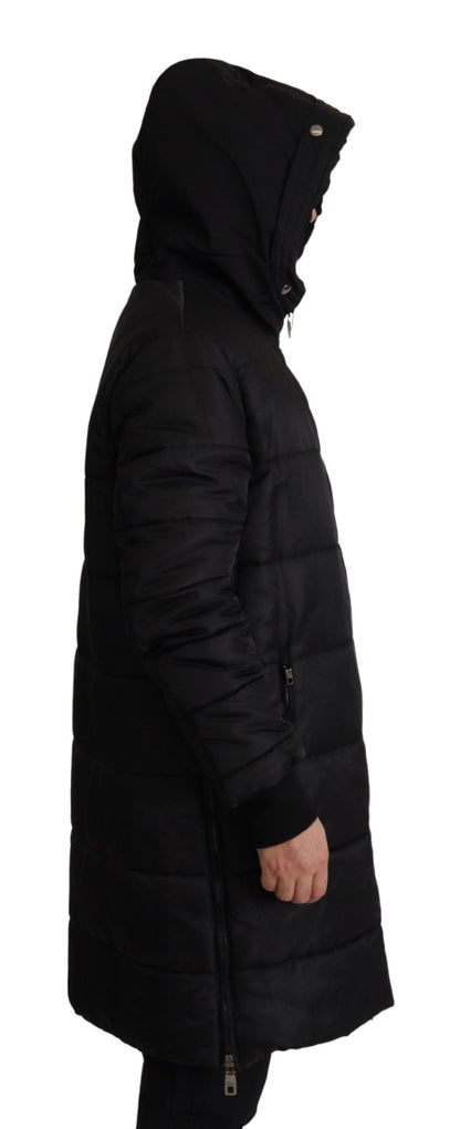 Dolce &amp; Gabbana Elegant Sort Hættetrøje Parka Vinterjakke