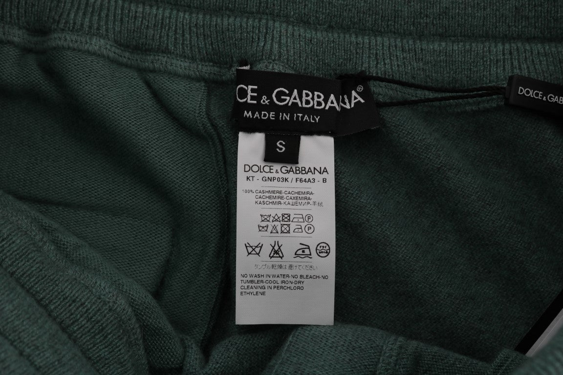 Dolce &amp; Gabbana elegante grønne cashmere sportsbukser