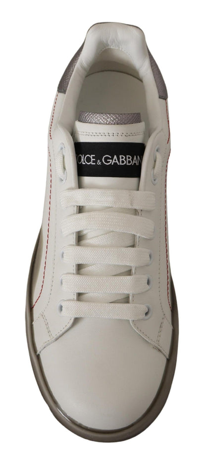 Dolce &amp; Gabbana Elegante Hvide Lædersneakers