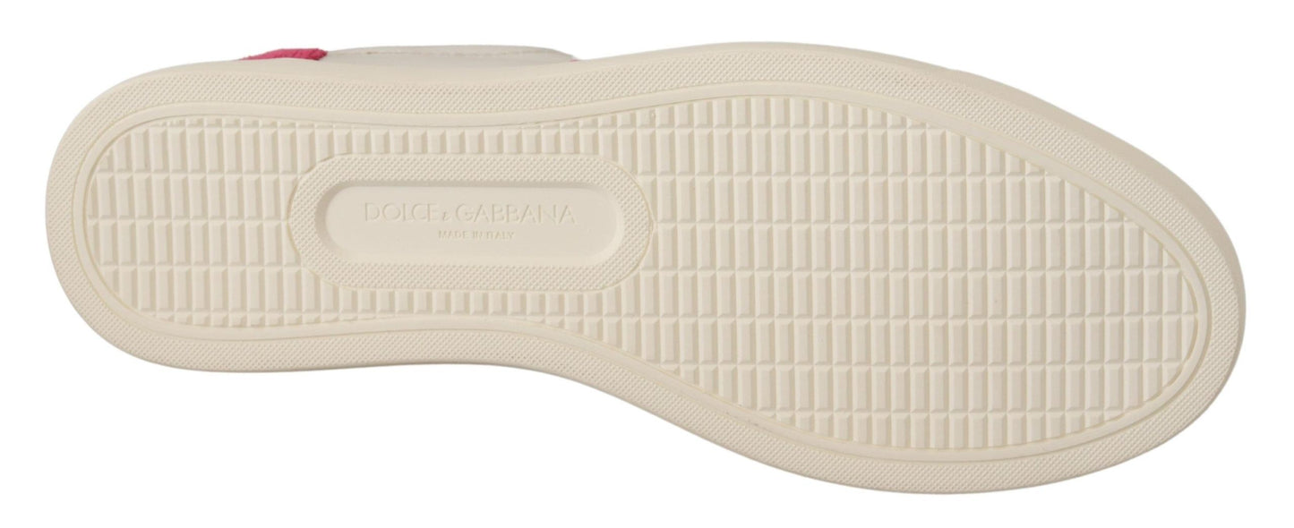 Dolce &amp; Gabbana Elegante Hvide Læder Low-Top Sneakers