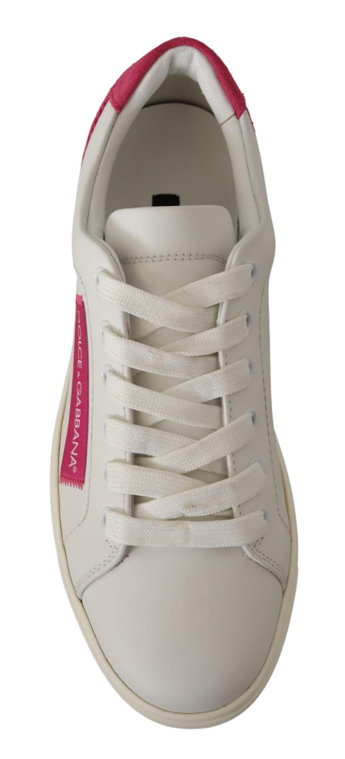 Dolce &amp; Gabbana Elegante Hvide Læder Low-Top Sneakers