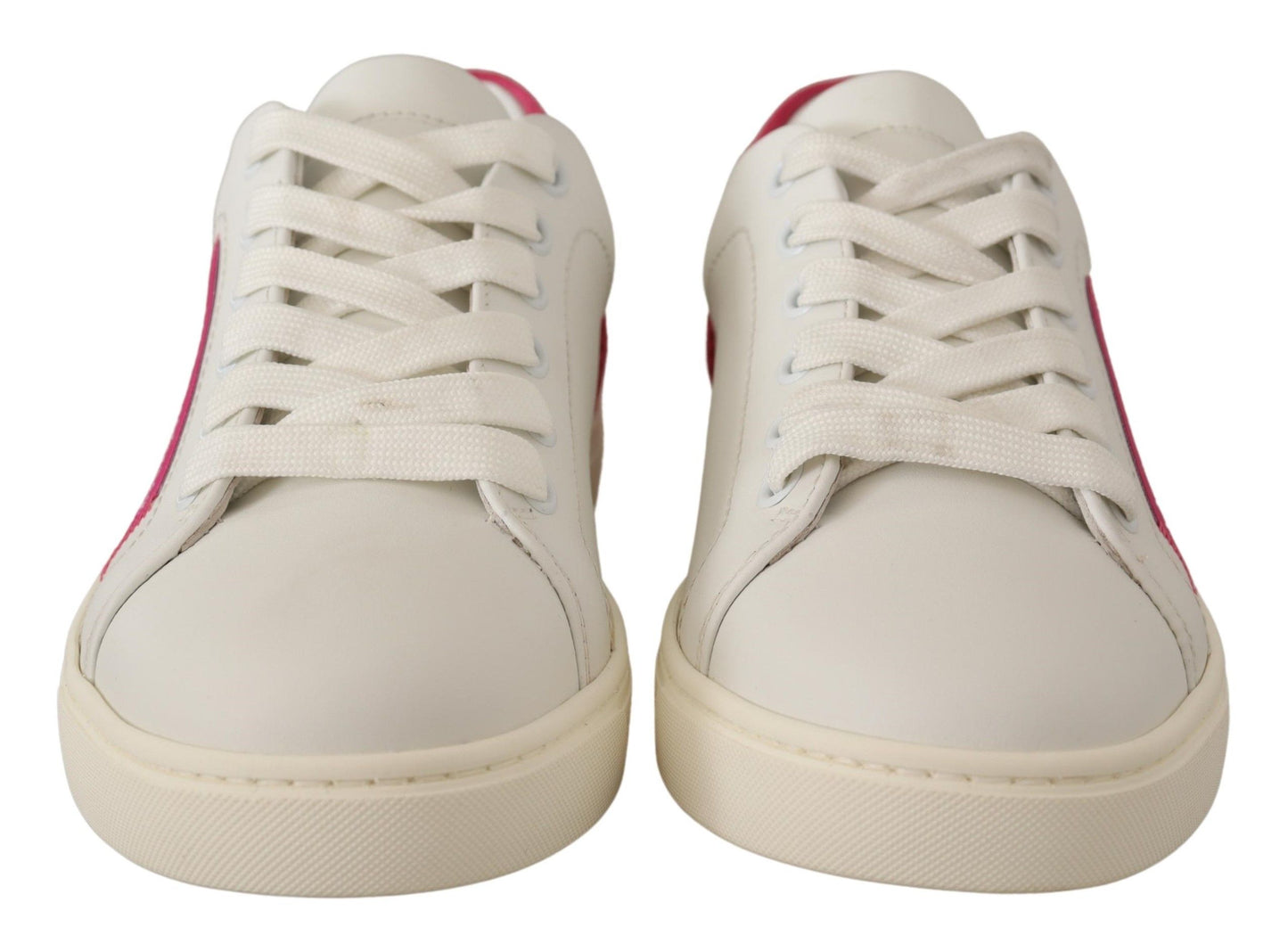 Dolce &amp; Gabbana Elegante Hvide Læder Low-Top Sneakers