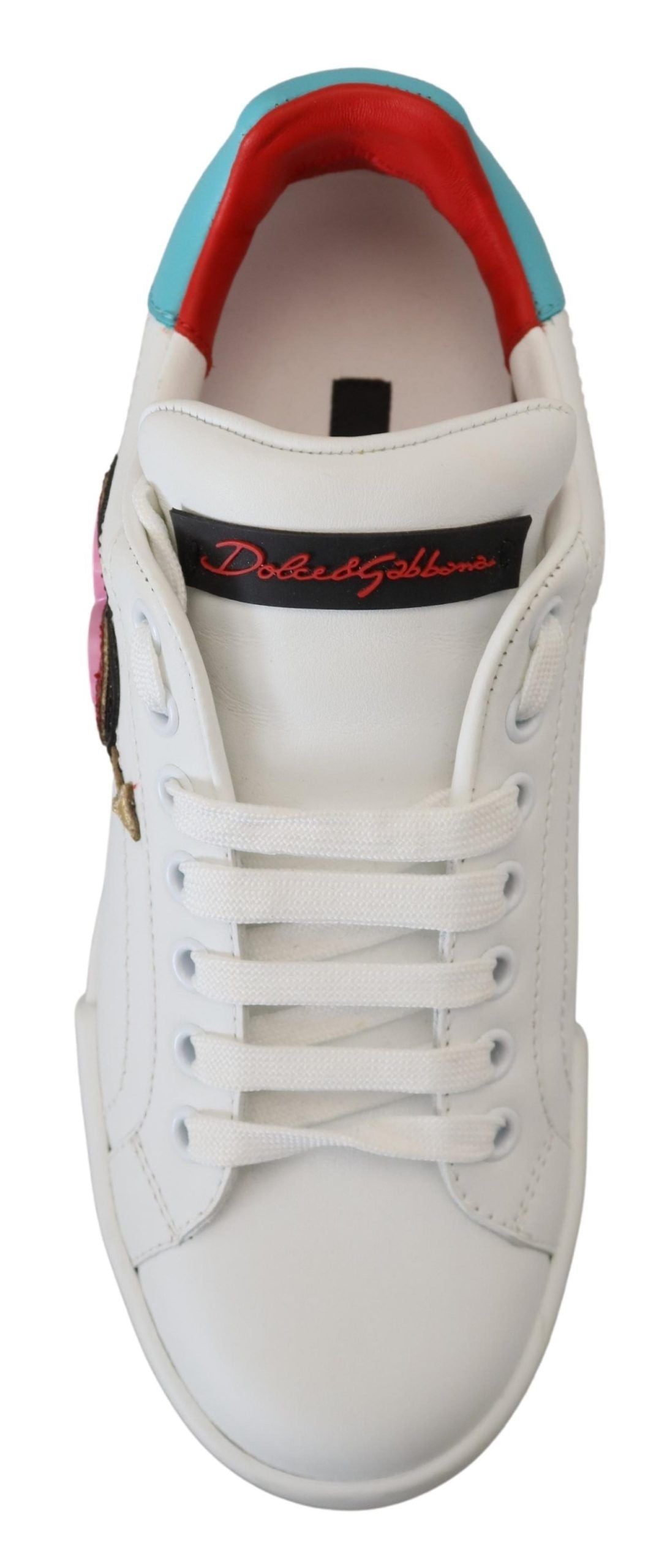 Dolce &amp; Gabbana Elegante Hvide Portofino Lædersneakers