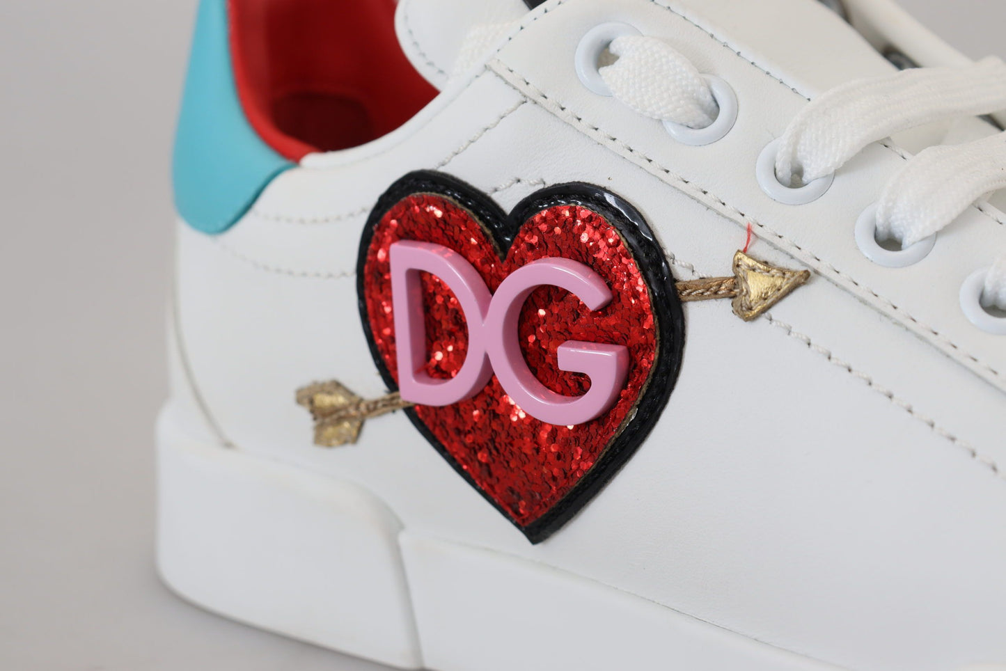 Dolce &amp; Gabbana Elegante Hvide Portofino Lædersneakers