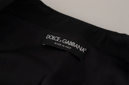 Dolce &amp; Gabbana Sleek Sort Trykknapjakke med Silkefor