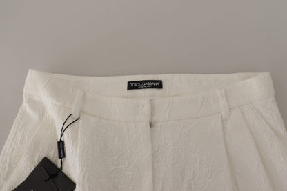 Dolce &amp; Gabbana Elegante Højtaljede Hvide Culotte Shorts