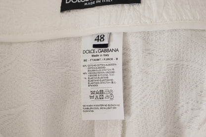 Dolce &amp; Gabbana Elegante Højtaljede Hvide Culotte Shorts