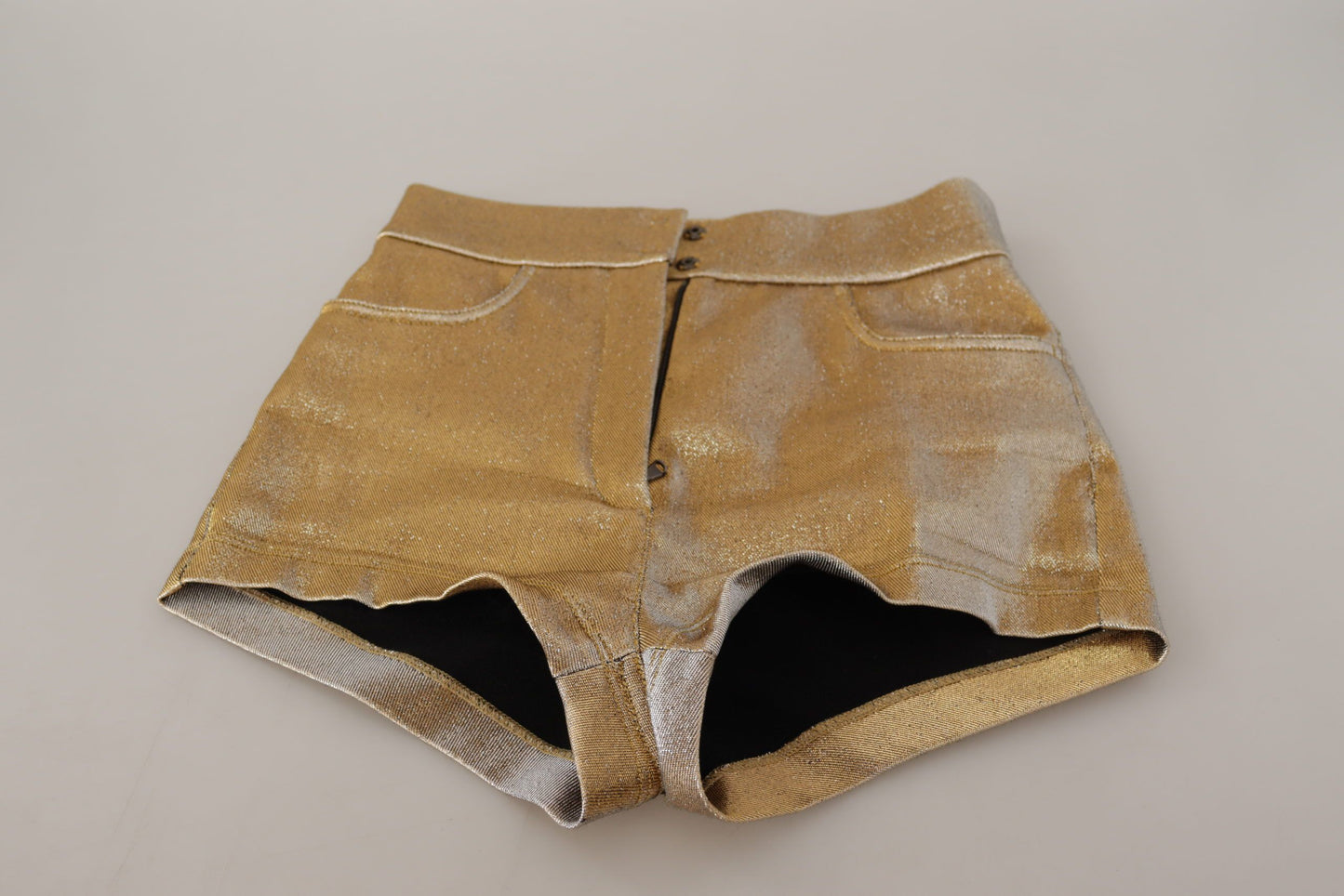 Dolce &amp; Gabbana Guld Højtaljede Hotpants Shorts