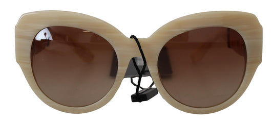 Dolce &amp; Gabbana Beige Chic Acetate solbriller til kvinder