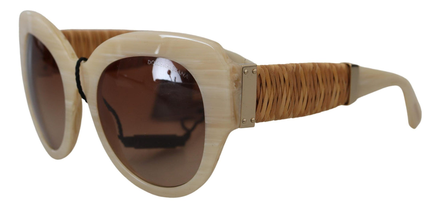 Dolce &amp; Gabbana Beige Chic Acetate solbriller til kvinder