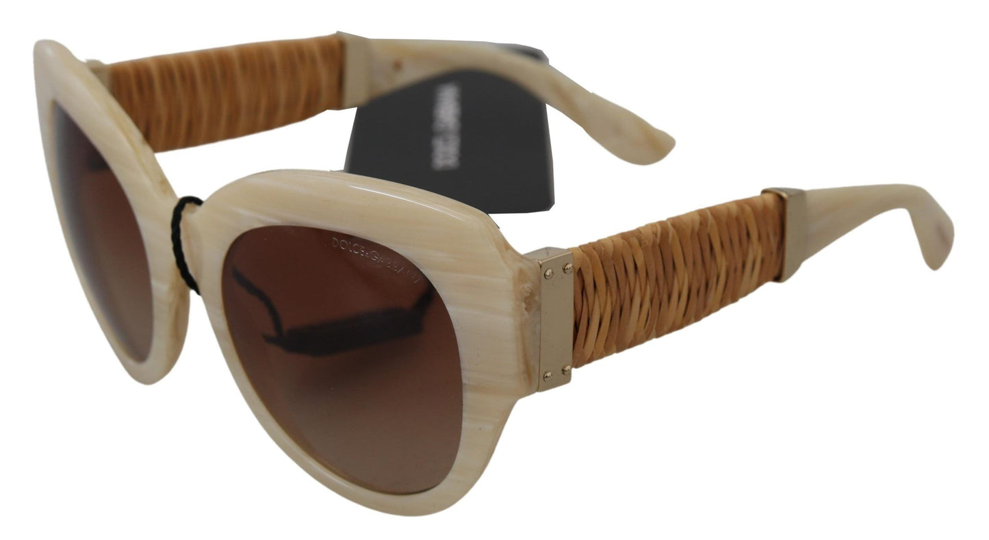 Dolce &amp; Gabbana Beige Chic Acetate solbriller til kvinder