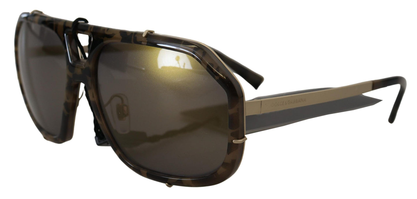 Dolce &amp; Gabbana Chic Aviator spejlede brune solbriller