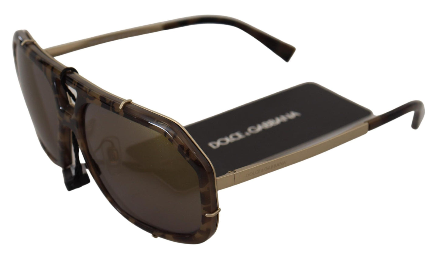 Dolce &amp; Gabbana Chic Aviator spejlede brune solbriller