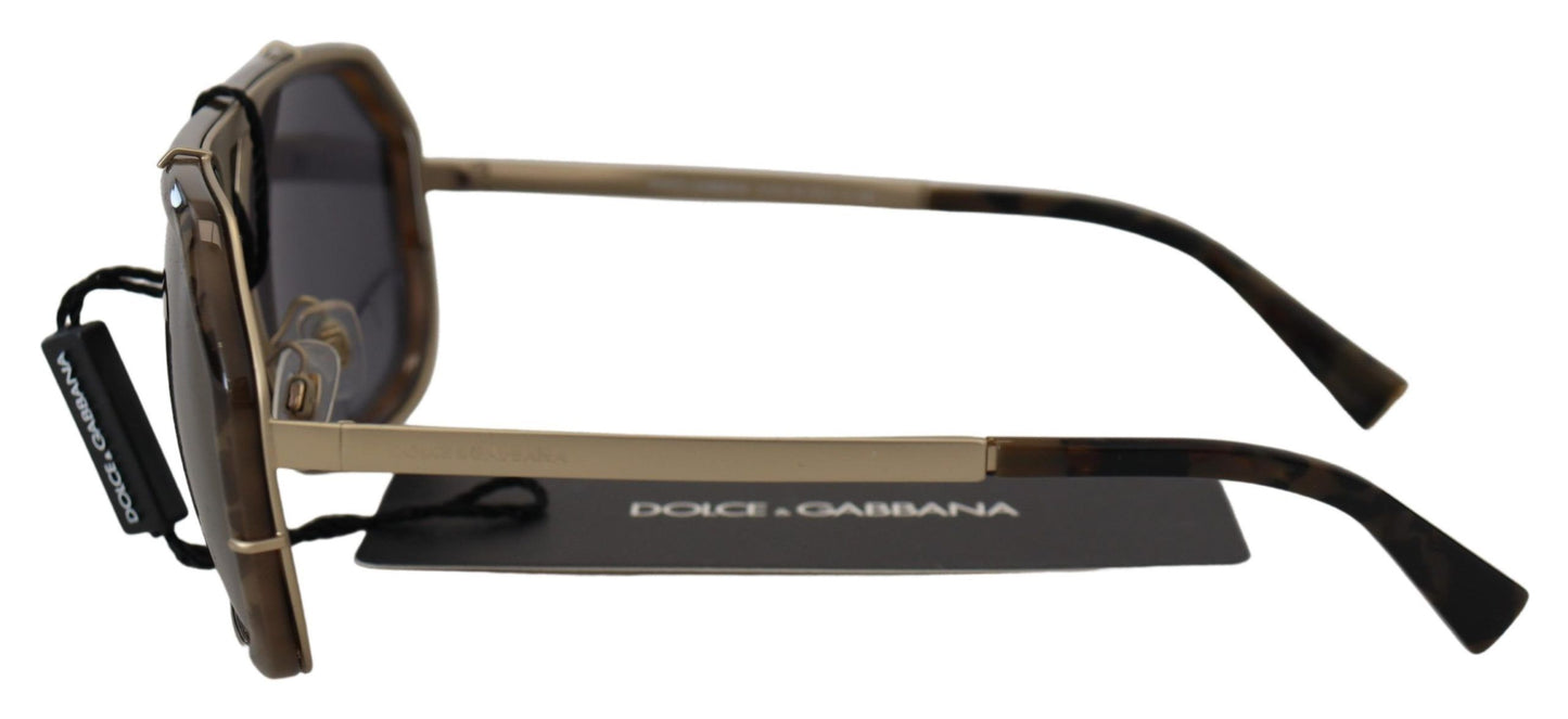 Dolce &amp; Gabbana Chic Aviator spejlede brune solbriller