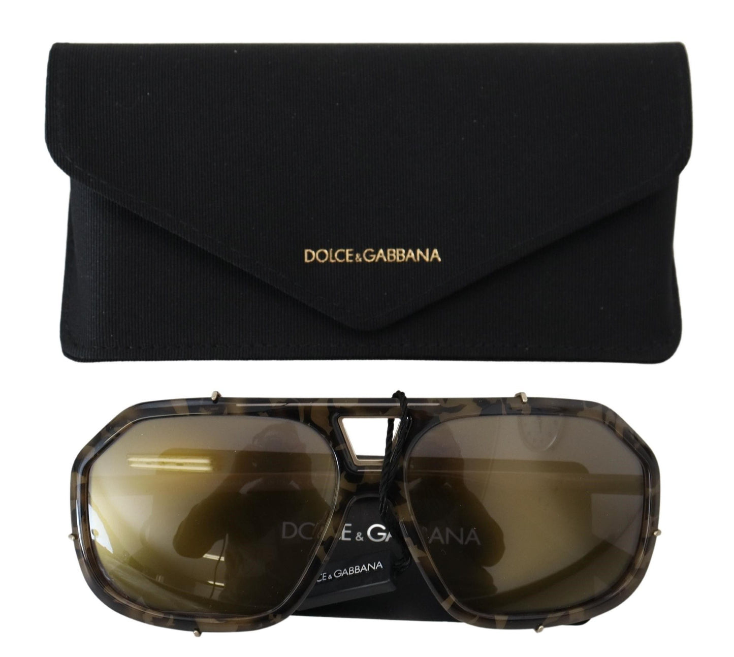 Dolce &amp; Gabbana Chic Aviator spejlede brune solbriller