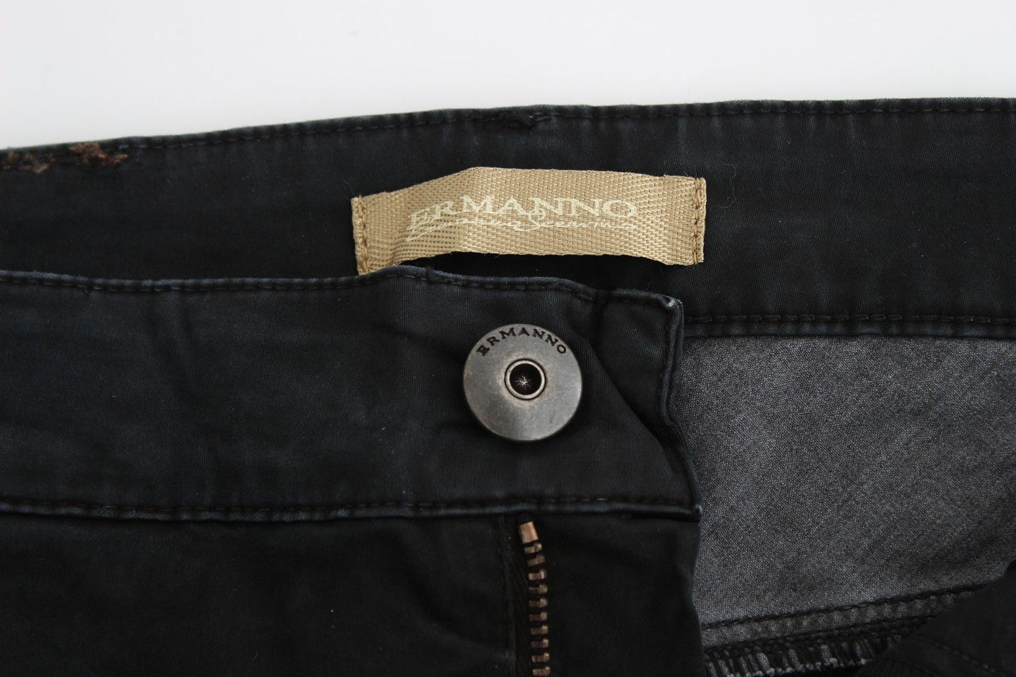 Ermanno Scervino slanke sorte designerjeans med slanke ben