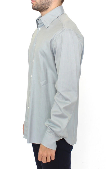 Ermanno Scervino Elegance Unleashed Grå Casual Skjorte med Knapper Foran