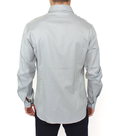Ermanno Scervino Elegance Unleashed Grå Casual Skjorte med Knapper Foran