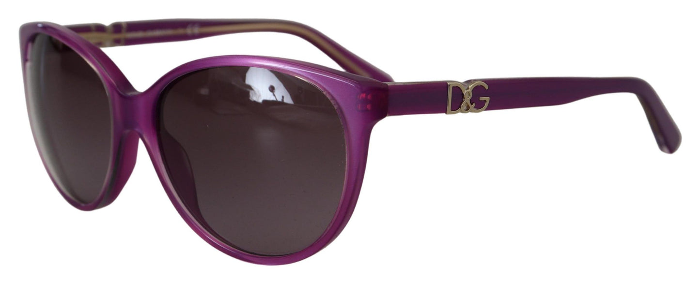 Dolce &amp; Gabbana Chic Purple Acetate runde solbriller