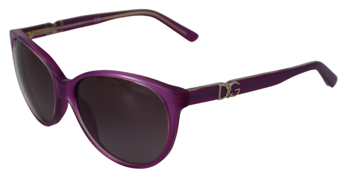 Dolce &amp; Gabbana Chic Purple Acetate runde solbriller