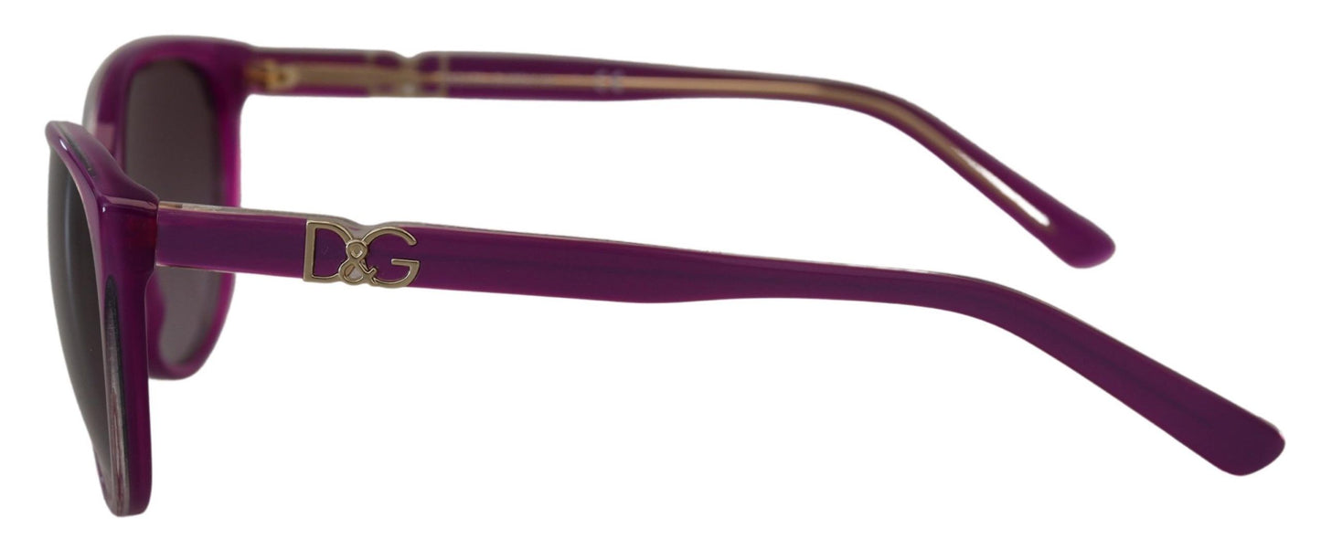 Dolce &amp; Gabbana Chic Purple Acetate runde solbriller