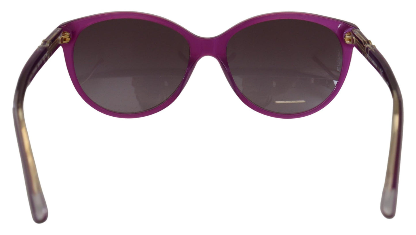 Dolce &amp; Gabbana Chic Purple Acetate runde solbriller