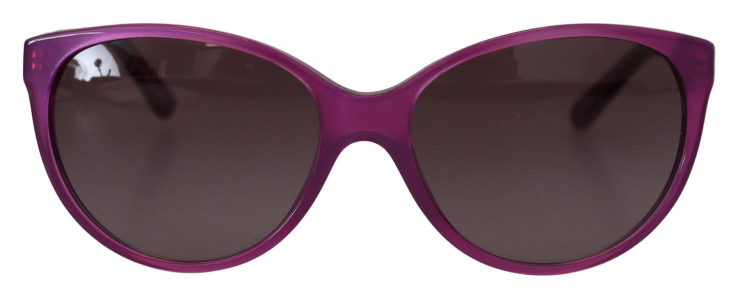 Dolce &amp; Gabbana Chic Purple Acetate runde solbriller