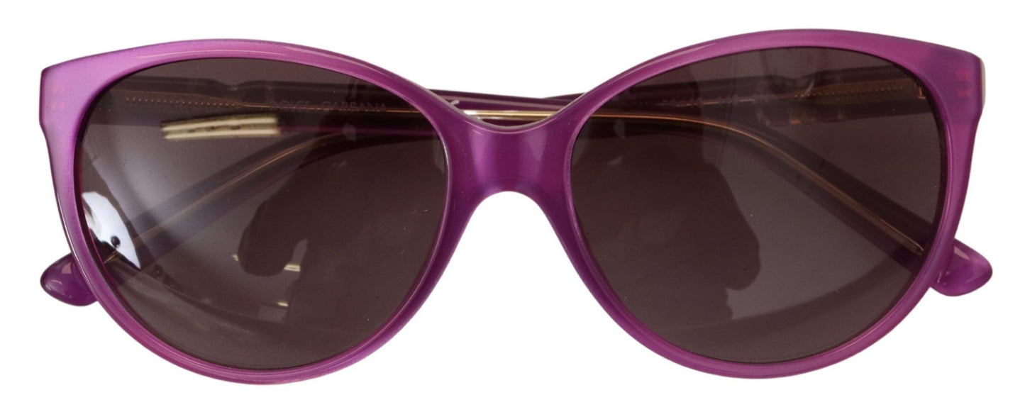 Dolce &amp; Gabbana Chic Purple Acetate runde solbriller