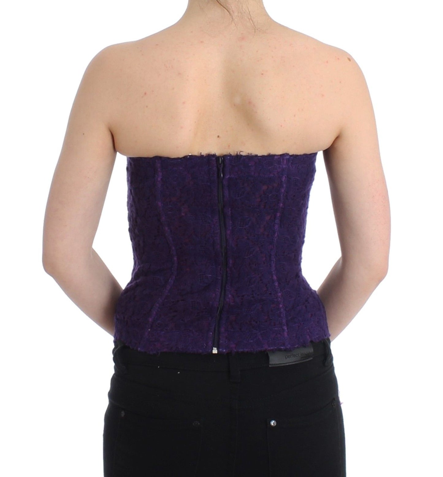 Ermanno Scervino Lilla Lace Silk Blend Bustier Corset