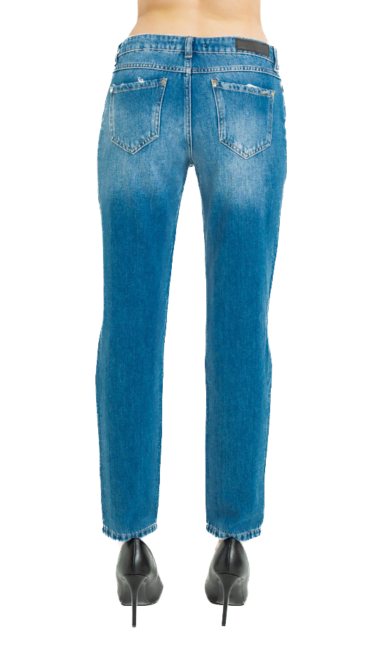 Imperfect chic distressed straight leg jeans