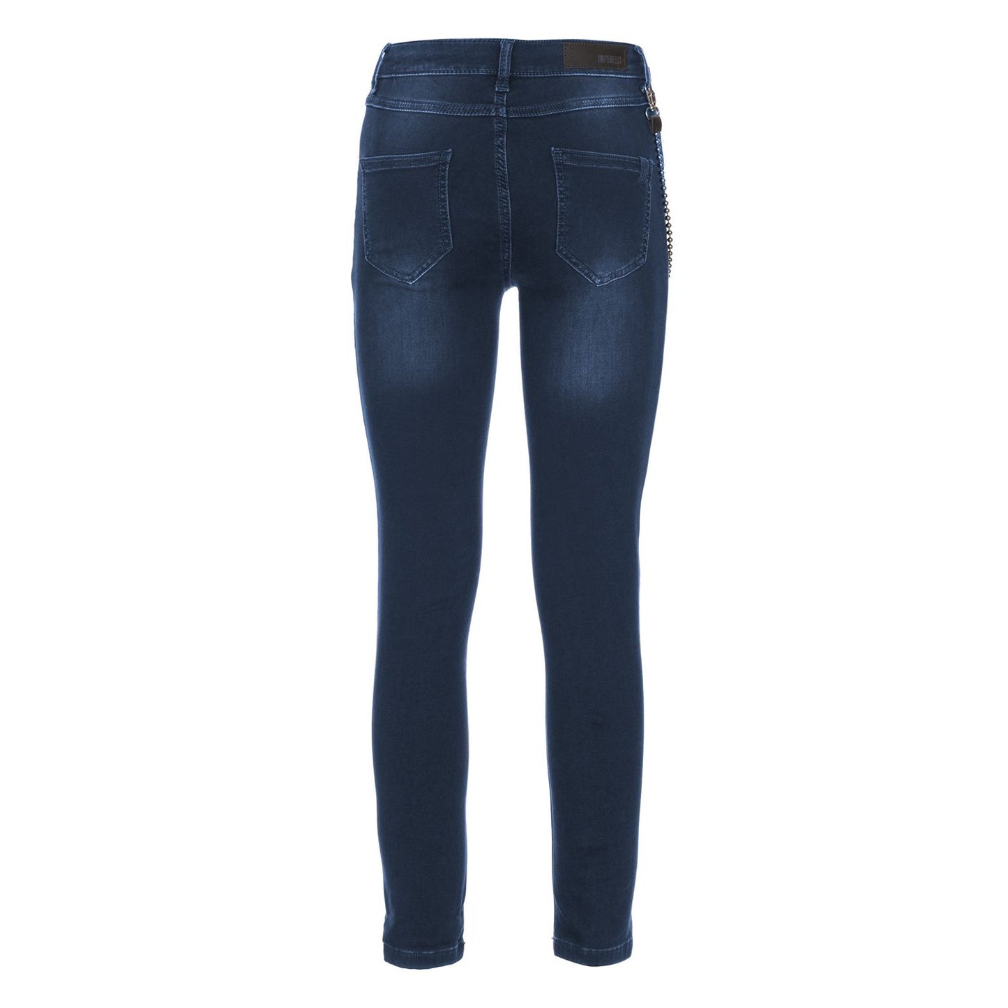 Imperfect Chic letvaskede blå slim-fit jeans med kædedetalje